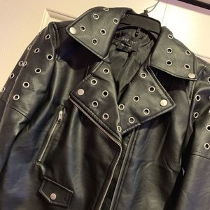 Black Faux Leather/Biker Jacket
